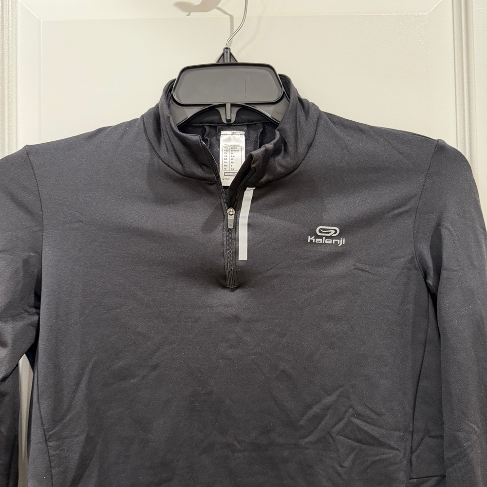Decathlon Women’s Black Activewear Long Sleeves Top Half Zipper sz S - Picture 2 of 6